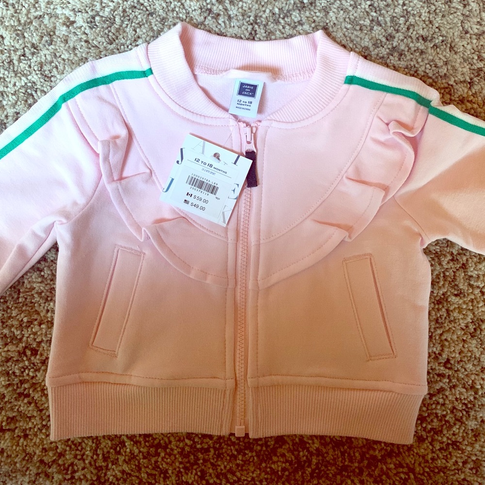 NWT Janie and Jack zippered cotton track jacket.